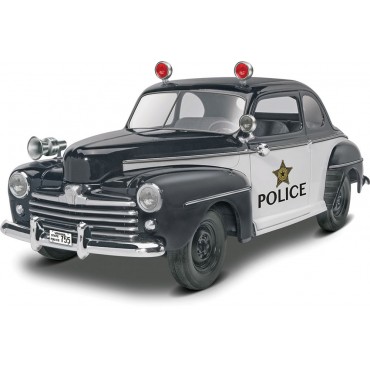 KIT PARA MONTAR REVELL CARRO FORD POLICE COUPE 1948 2 EM 1 1/25 136 PEÇAS 854318 REV 14318